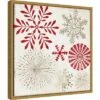 16" X 16" Christmas Snowflakes By PI Studio Framed Canvas Wall Art - Amanti Art