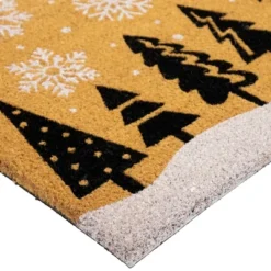 Northlight Trees And Snowflakes Natural Coir Christmas Outdoor Doormat 18" X 30" -Christmas Decorations GUEST cb08a43d 6499 480e afcd 5c3e2ee8831f