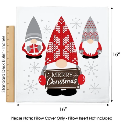 Big Dot Of Happiness Christmas Gnomes - Holiday Party Home Decorative Canvas Cushion Case - Throw Pillow Cover - 16 X 16 Inches 6 Big Dot Of Happiness Christmas Gnomes - Holiday Party Home Decorative Canvas Cushion Case - Throw Pillow Cover - 16 X 16 Inches - Image 4