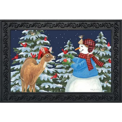 Briarwood Lane Season Of Giving Christmas Doormat Snowman Deer Cardinals Indoor Outdoor 30" X 18" 3 Briarwood Lane Season Of Giving Christmas Doormat Snowman Deer Cardinals Indoor Outdoor 30" X 18"