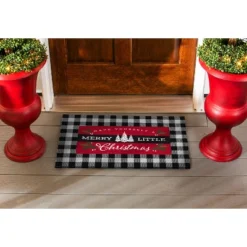 Evergreen Merry Little Christmas Sassafras Indoor Outdoor Switch Doormat 1'10"x10" Red -Christmas Decorations GUEST d014ad73 b376 403a b7bd 0667ddabdd36