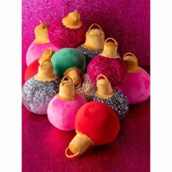 Shiraleah Pink Sparkle Christmas Ornament Bauble Pillow, Medium -Christmas Decorations GUEST d46bd724 11cd 4eae b4fe ea9340dcb094