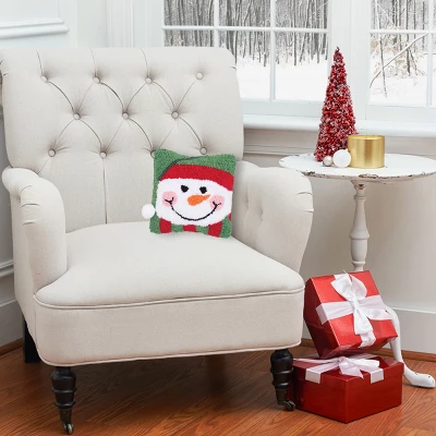 C&F Home 8" X 8" Happy Snowman Hooked Petite Christmas Holiday Throw Pillow 3 C&F Home 8" X 8" Happy Snowman Hooked Petite Christmas Holiday Throw Pillow