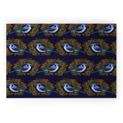 Joy Laforme Christmas Blue Jay Wreaths Welcome Mat - Society6 -Christmas Decorations GUEST d48c85ff 053b 45aa ade4 29734a17e691