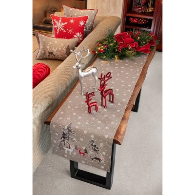 11.5"x18.5" White Christmas Lumbar Throw Pillow - Pillow Perfect 5 11.5"x18.5" White Christmas Lumbar Throw Pillow - Pillow Perfect - Image 3