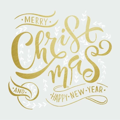 Merry Christmas Quote Peel And Stick Giant Wall Decal With Metallic Ink Gold - RoomMates 4 Merry Christmas Quote Peel And Stick Giant Wall Decal With Metallic Ink Gold - RoomMates - Image 2