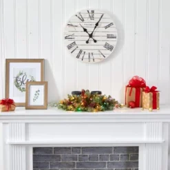 Nearly Natural 24-in Flocked Artificial Christmas Double Candelabrum With 35 Multicolored Lights And Pine Cones -Christmas Decorations GUEST dcbdb444 2b67 4144 80ec d307784a4848