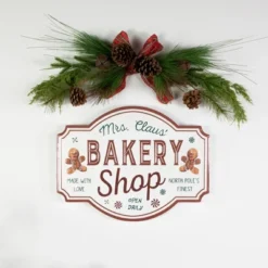 Northlight 18" Mrs. Claus' Bakery Shop Metal Christmas Wall Sign -Christmas Decorations GUEST e1178a6a 991b 4496 ade8 2d57a709285a
