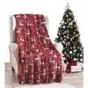 Kate Aurora Ultra Soft & Cozy Christmas Red Reindeer Plush Throw Blanket Cover - 50 In. W X 60 In. L -Christmas Decorations GUEST e1f38ab7 478a 4400 8990 c77333ef6f5f