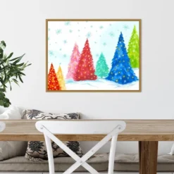 24" X 18" Magic Christmas Trees I By PI Studio Framed Canvas Wall Art - Amanti Art -Christmas Decorations GUEST e4a541f3 c024 4b9e 8fca ba5535c22769