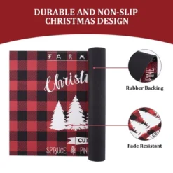 Trinity Plaid White Christmas Tree Non-Slip Decorative Doormat -Christmas Decorations GUEST e9ef18f5 cf47 4c90 9239 a7b16d60cbbe