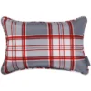12"x18" Noel Christmas Plaid Lumbar Throw Pillow Gray - Pillow Perfect