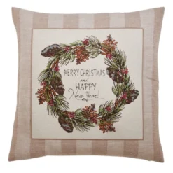 Saro Lifestyle Merry Christmas And Happy New Year Poly Filled Pillow -Christmas Decorations GUEST ea805423 5d0c 4591 832e 2414e7248d08 1