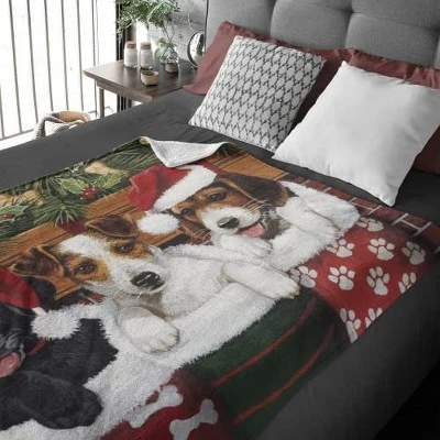 Dawhud Direct 50" X 60" Christmas Puppy Fleece Throw Blanket For Kids And Adults 4 Dawhud Direct 50" X 60" Christmas Puppy Fleece Throw Blanket For Kids And Adults - Image 2