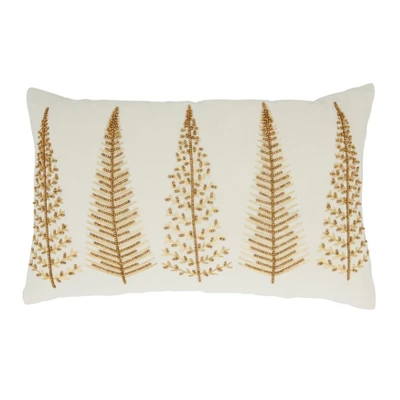 Saro Lifestyle Merry And Bright Beaded Christmas Trees Down Filled Throw Pillow 6 Saro Lifestyle Merry And Bright Beaded Christmas Trees Down Filled Throw Pillow - Image 4