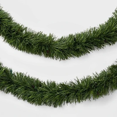 18' Pre-Lit Artificial Pine Christmas Garland Green With Multicolor Lights - Wondershop™ 3 18' Pre-Lit Artificial Pine Christmas Garland Green With Multicolor Lights - Wondershop™