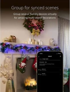 Twinkly Pre-Lit Garland App-Controlled LED Artificial Christmas Garland With 50 RGB+W (16 Million Colors + Warm White) LEDs. 9 Feet. Green Wire. -Christmas Decorations GUEST f0aa9999 c21b 428b becd 1fafd254aed9