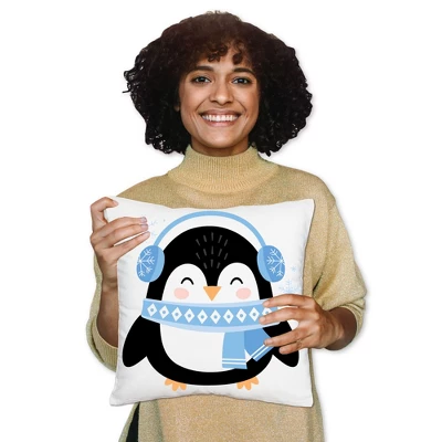 Big Dot Of Happiness Winter Penguins - Holiday And Christmas Party Home Decorative Canvas Cushion Case - Throw Pillow Cover - 16 X 16 Inches 8 Big Dot Of Happiness Winter Penguins - Holiday And Christmas Party Home Decorative Canvas Cushion Case - Throw Pillow Cover - 16 X 16 Inches - Image 6