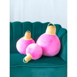 Shiraleah Pink Christmas Ornament Bauble Pillow, Small -Christmas Decorations GUEST f3e536f3 4d17 4a06 9f8b b10f32f8eaf6