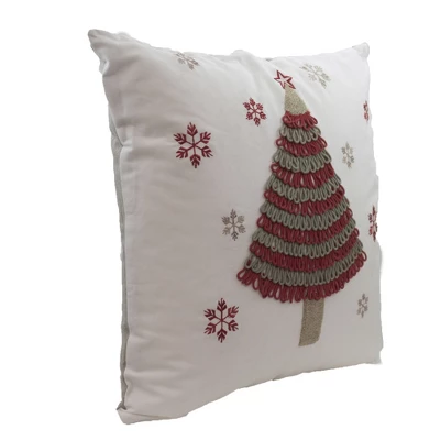 Christmas 16.0" Tree With Snowflakes Pillow Holiday Decor K & K Interiors - Decorative Pillow 4 Christmas 16.0" Tree With Snowflakes Pillow Holiday Decor K & K Interiors - Decorative Pillow - Image 2