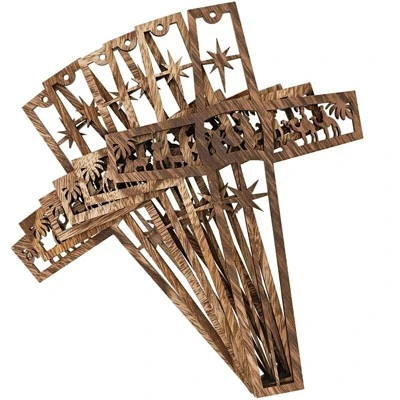 Bright Creations 6 Pack Nativity Scene Wood Cross For Wall Hanging Home Décor, Christmas Religious Gifts, 10.4x6.7x0.3 In 8 Bright Creations 6 Pack Nativity Scene Wood Cross For Wall Hanging Home Décor, Christmas Religious Gifts, 10.4x6.7x0.3 In - Image 6