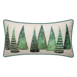 14"x26" Oversized Modern Christmas Trees With Pearls And Embroidery Lumbar Throw Pillow - Edie@Home -Christmas Decorations GUEST f707b213 e35e 4e7f 848a f92a226618aa