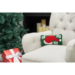 C&F Home 6" X 12" HoHoHo Hat Hooked Petite Christmas Holiday Throw Pillow -Christmas Decorations GUEST f9deddda 3722 4cc6 87bf da8bfeb2f2b5