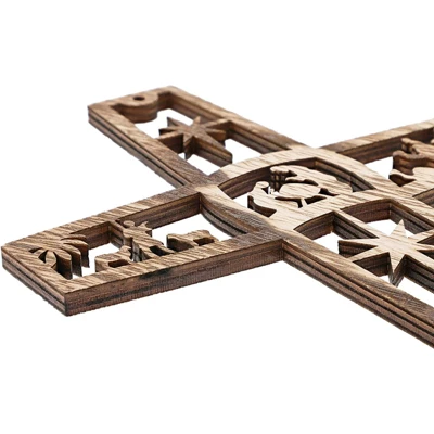 Bright Creations 6 Pack Nativity Scene Wood Cross For Wall Hanging Home Décor, Christmas Religious Gifts, 10.4x6.7x0.3 In 7 Bright Creations 6 Pack Nativity Scene Wood Cross For Wall Hanging Home Décor, Christmas Religious Gifts, 10.4x6.7x0.3 In - Image 5