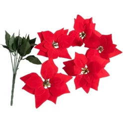 Juvale 4 Pack Artificial Red Poinsettia Flowers For Christmas Decorations -Christmas Decorations GUEST fbc03983 77f0 4956 9d9d 0722d3bc8269