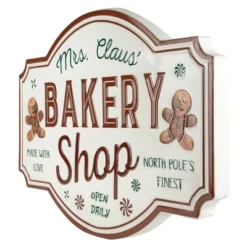 Northlight 18" Mrs. Claus' Bakery Shop Metal Christmas Wall Sign -Christmas Decorations GUEST fc3507e9 77d2 45f8 a3c3 170eae682419